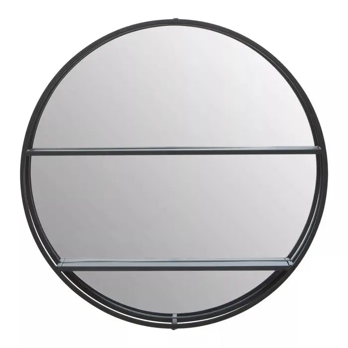 Black Shelved Wall Mirror