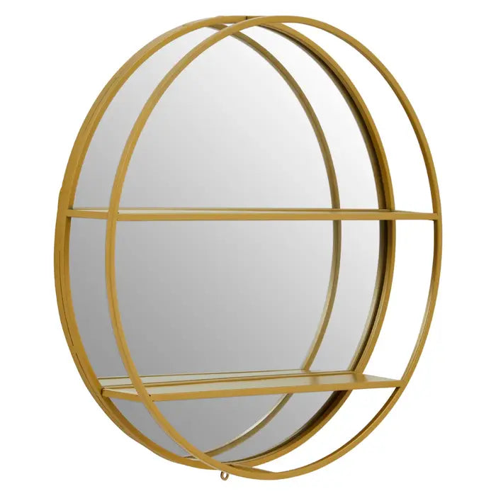 Gold Shelved Wall Mirror