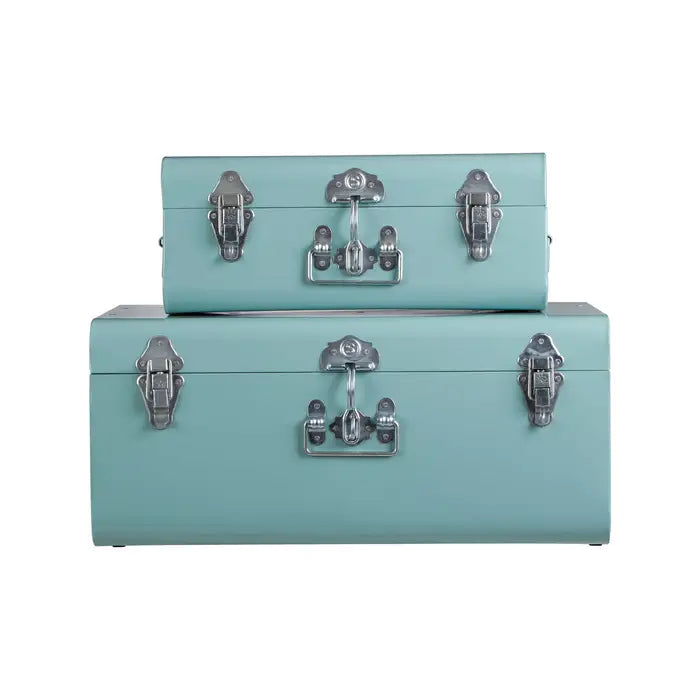 Vintage Storage Trunks (Green - Set of 2)