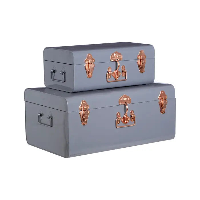 Vintage Storage Trunks (Grey - Set of 2)