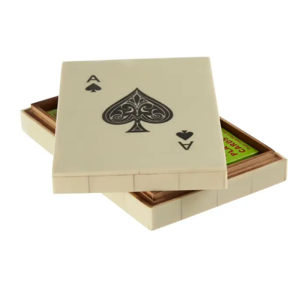 Luxury Double Card Box with Playing Cards (Cream)