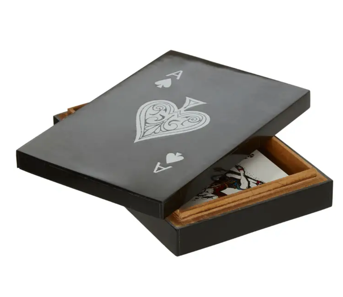 Luxury Double Card Box with Playing Cards (Black)