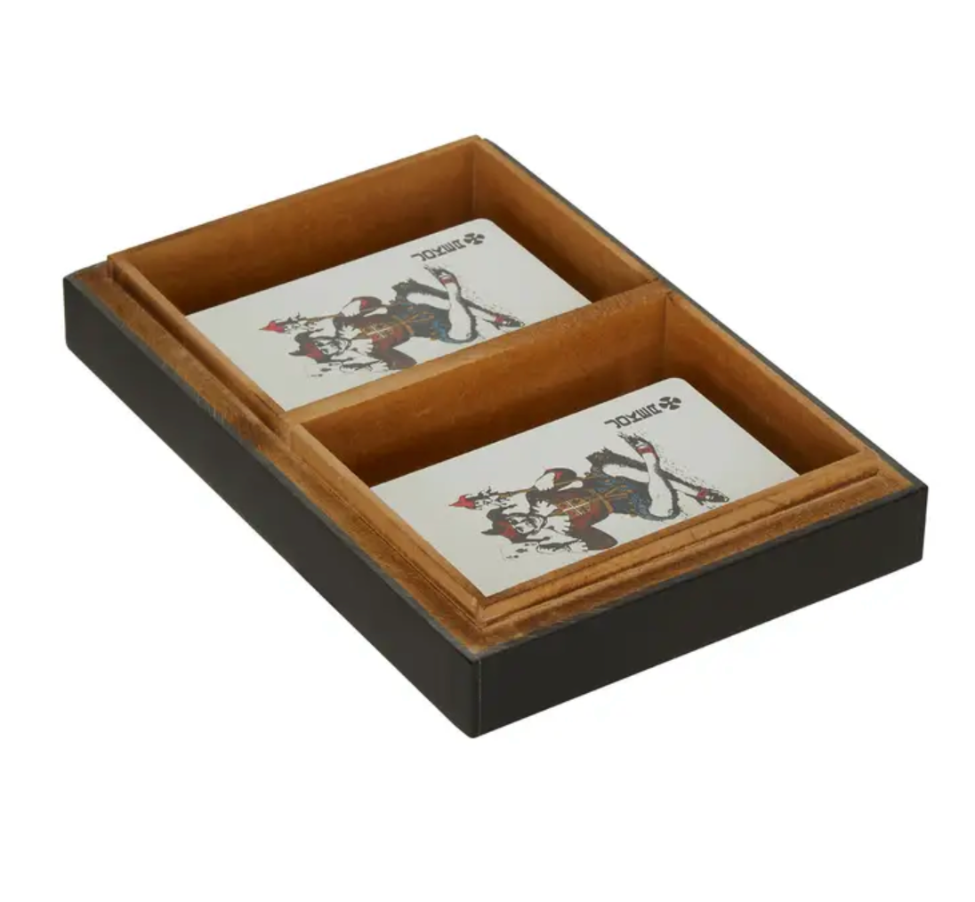 Luxury Double Card Box with Playing Cards (Black)