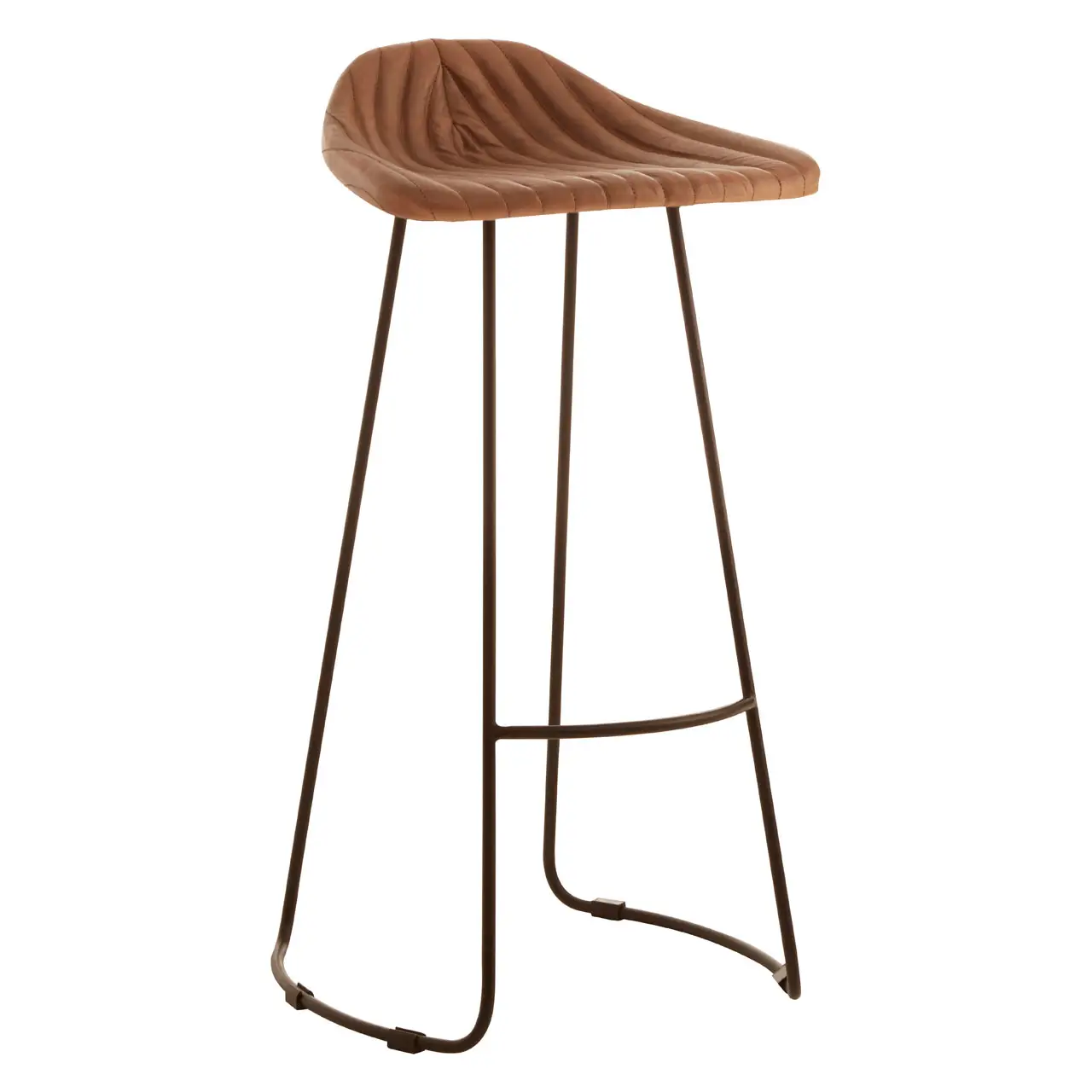 Texas Tan Leather And Iron Sled Base Stool