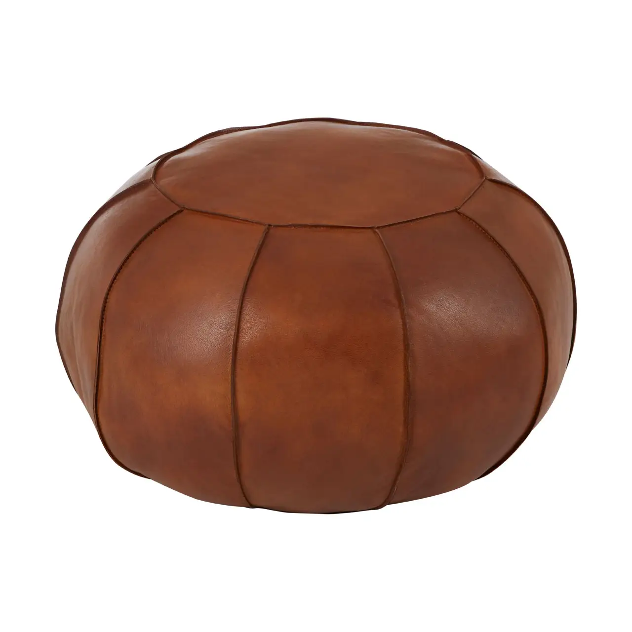 Texas Tan Leather Pouffe