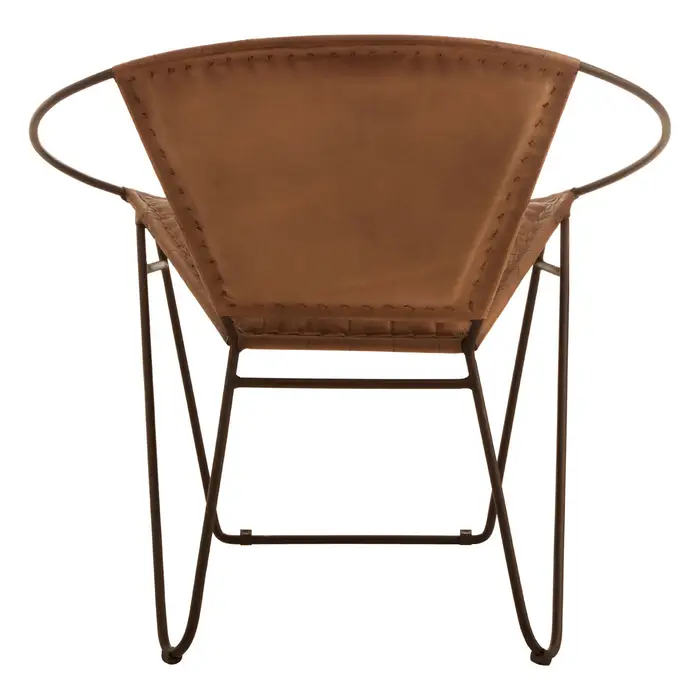 Texas Light Brown Leather Iron Chair