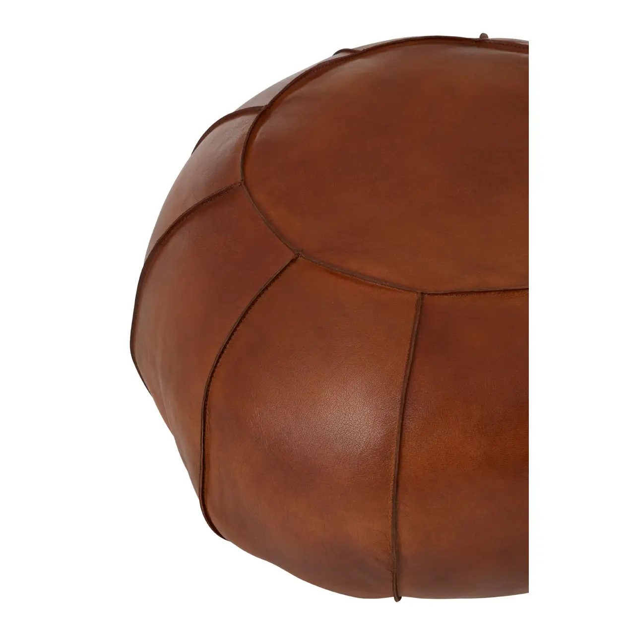 Texas Tan Leather Pouffe