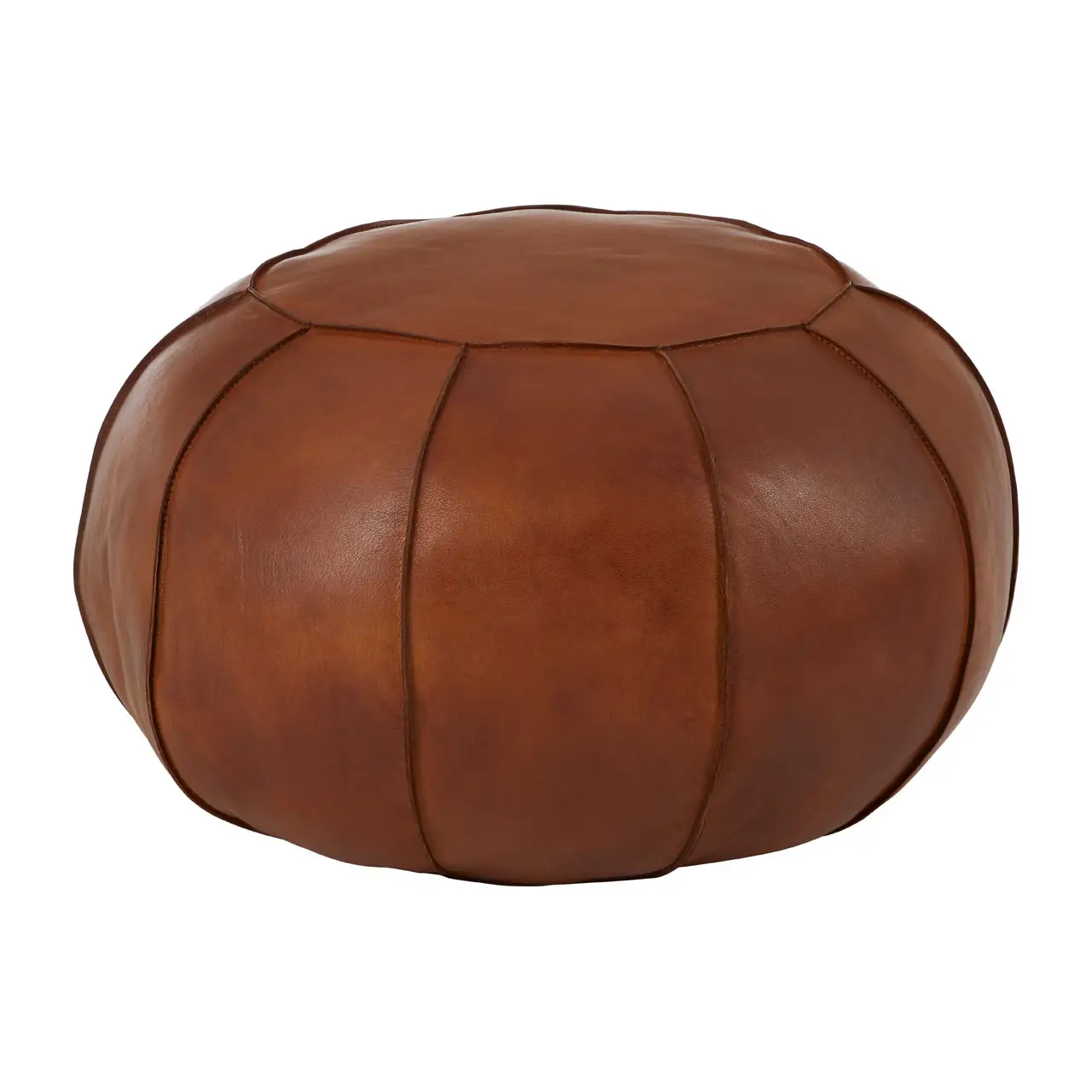 Texas Tan Leather Pouffe