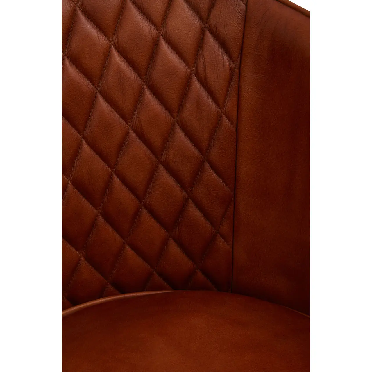 Texas Brown Leather Chair With Gold Finish Legs