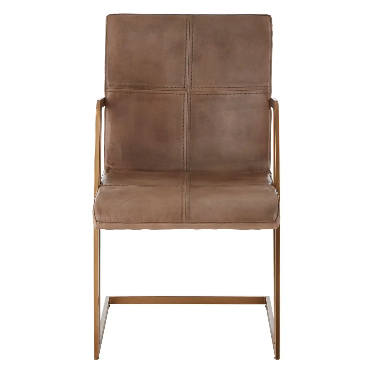 Texas Grey Leather And Iron Chair